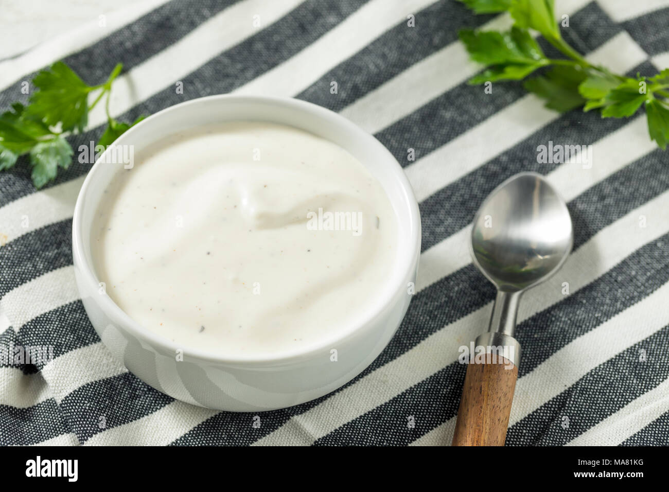 Creamy Homemade Ranch Dressing in a Bowl Stock Photo Alamy