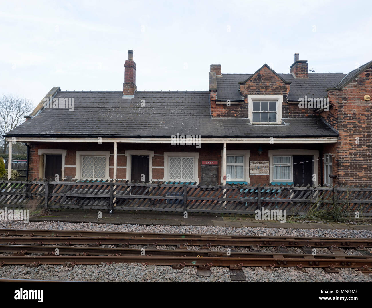 Former railway building at Howden Railway Station, Howden, East Riding of Yorkshire, England UK Stock Photo
