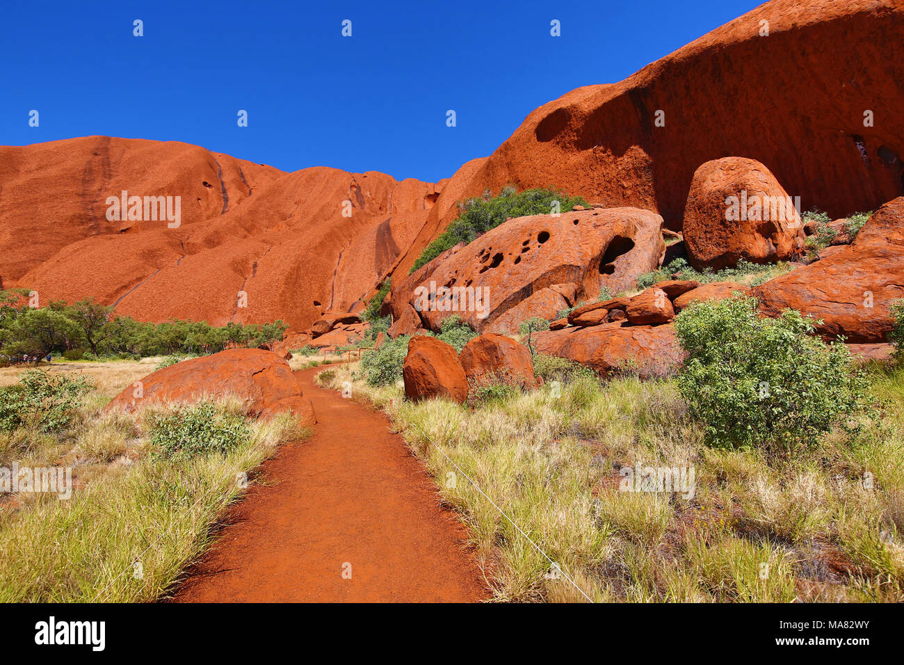 Rock formations on the Mala Walk at Uluru, Ayers Rock, Uluru-Kata Tjuta National Park, Northern Territory, Australia Stock Photo