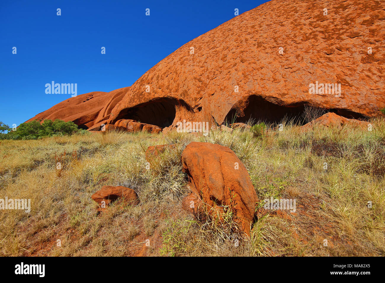 Rock formations on the Mala Walk at Uluru, Ayers Rock, Uluru-Kata Tjuta National Park, Northern Territory, Australia Stock Photo