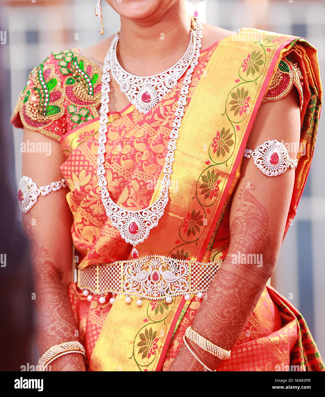 red hindu wedding dress