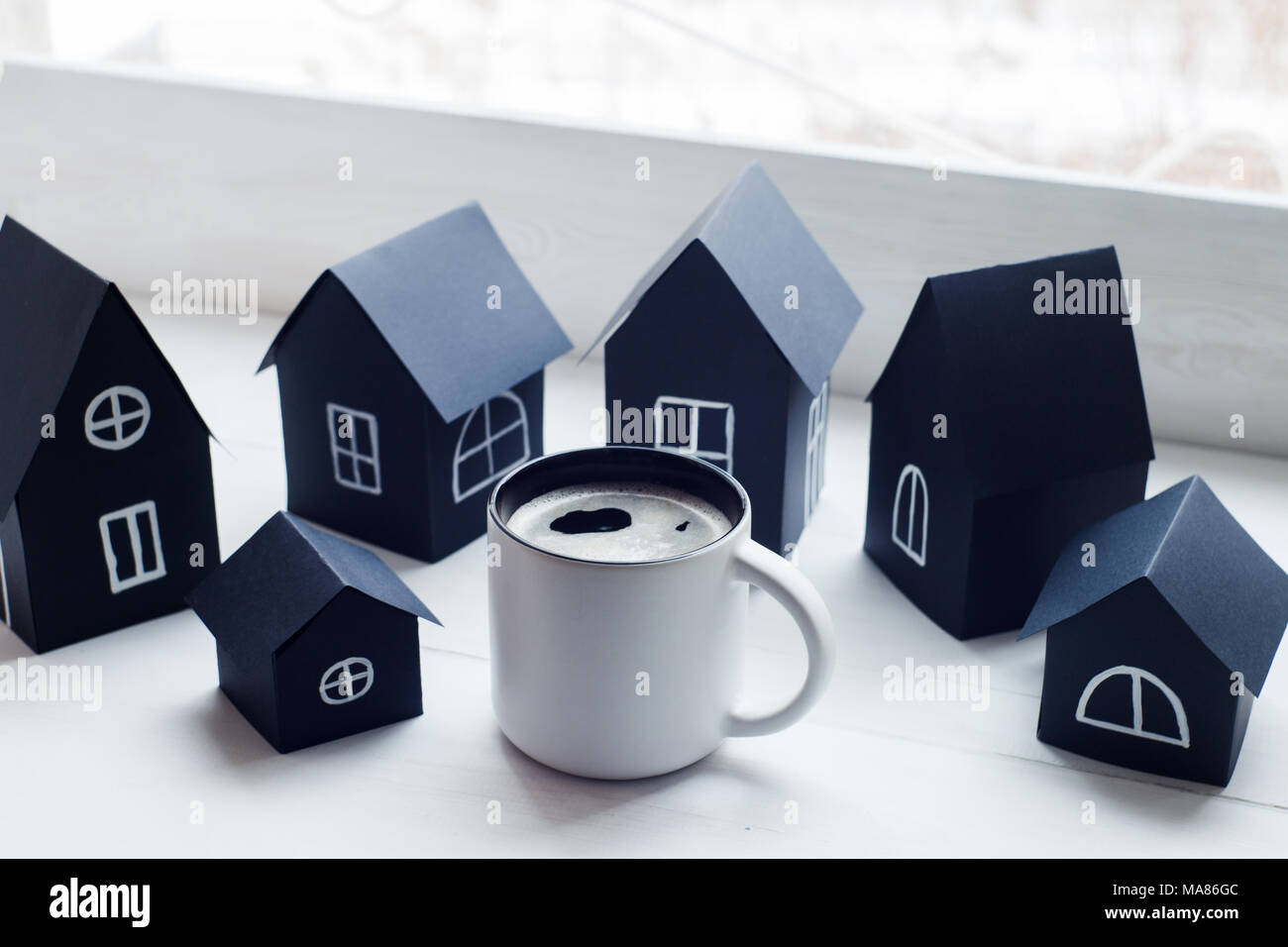 Scandinavian Window Sill Interior Details Cup Of Coffee And