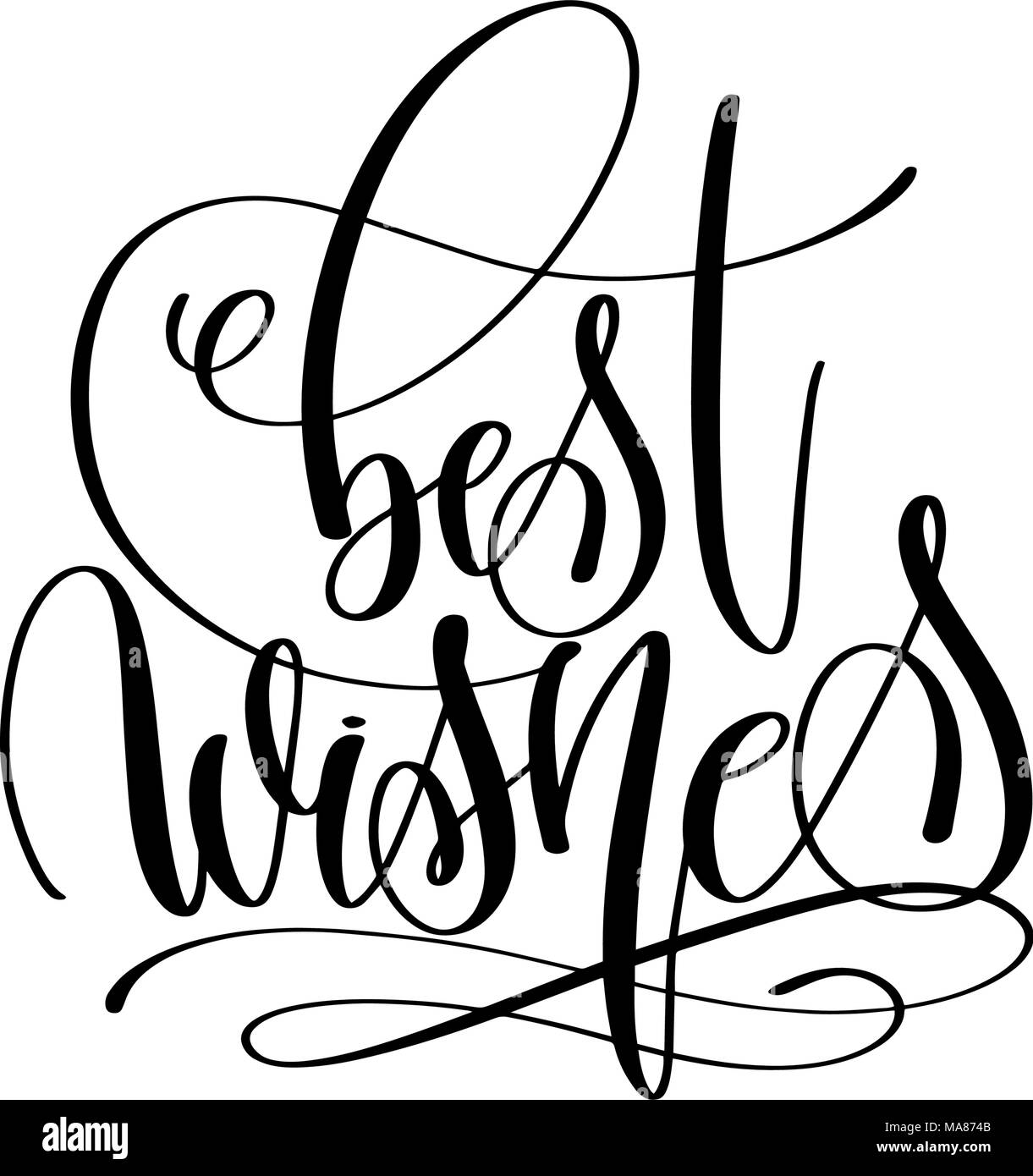 best wishes - hand lettering celebration quote to winter holiday Stock ...
