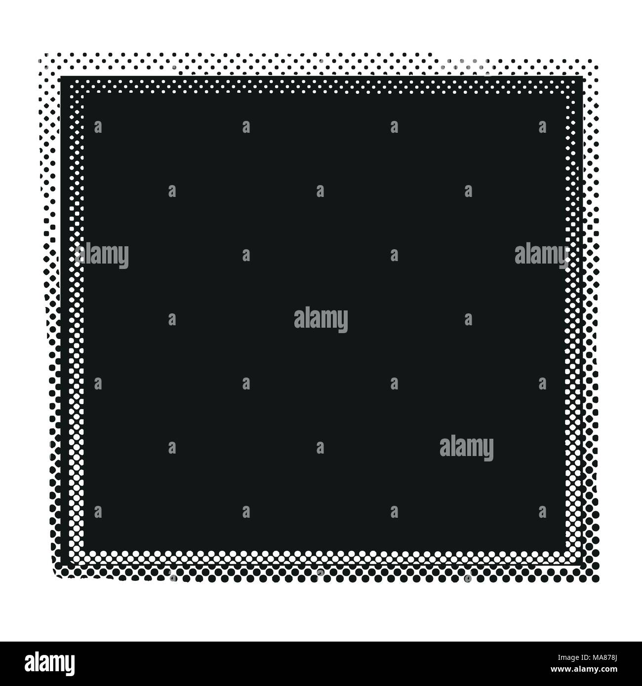 Abstract halftone dots frame. Vector grunge background. Stock Vector