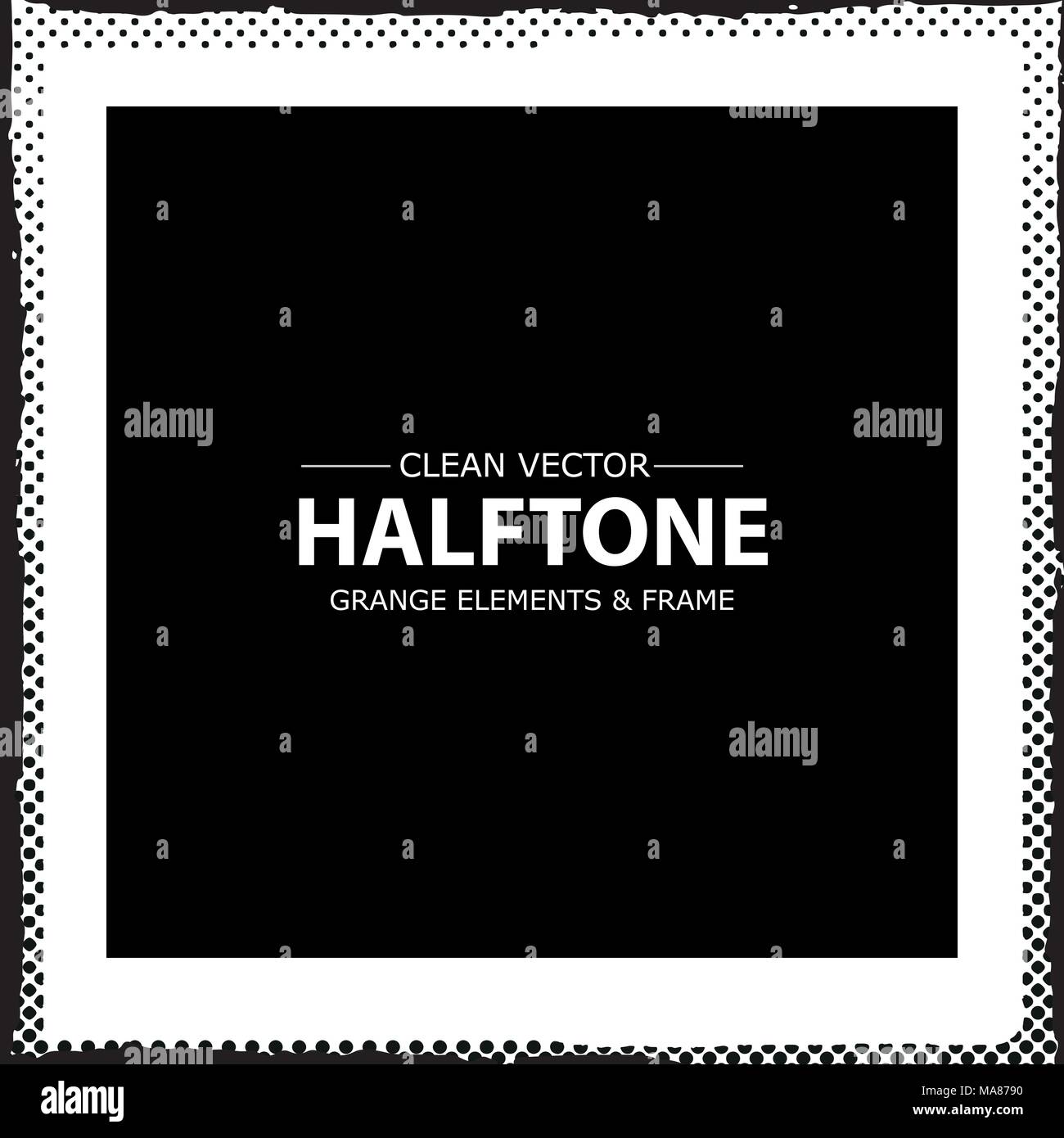 Abstract halftone dots frame. Vector grunge background Stock Vector ...