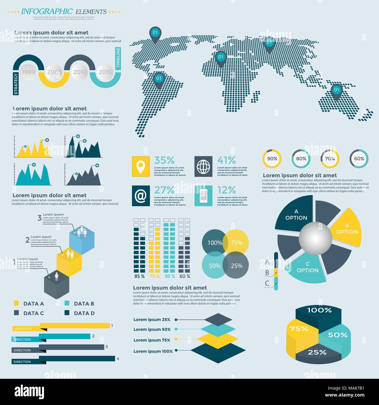 infographics elements collection business vector illustration for