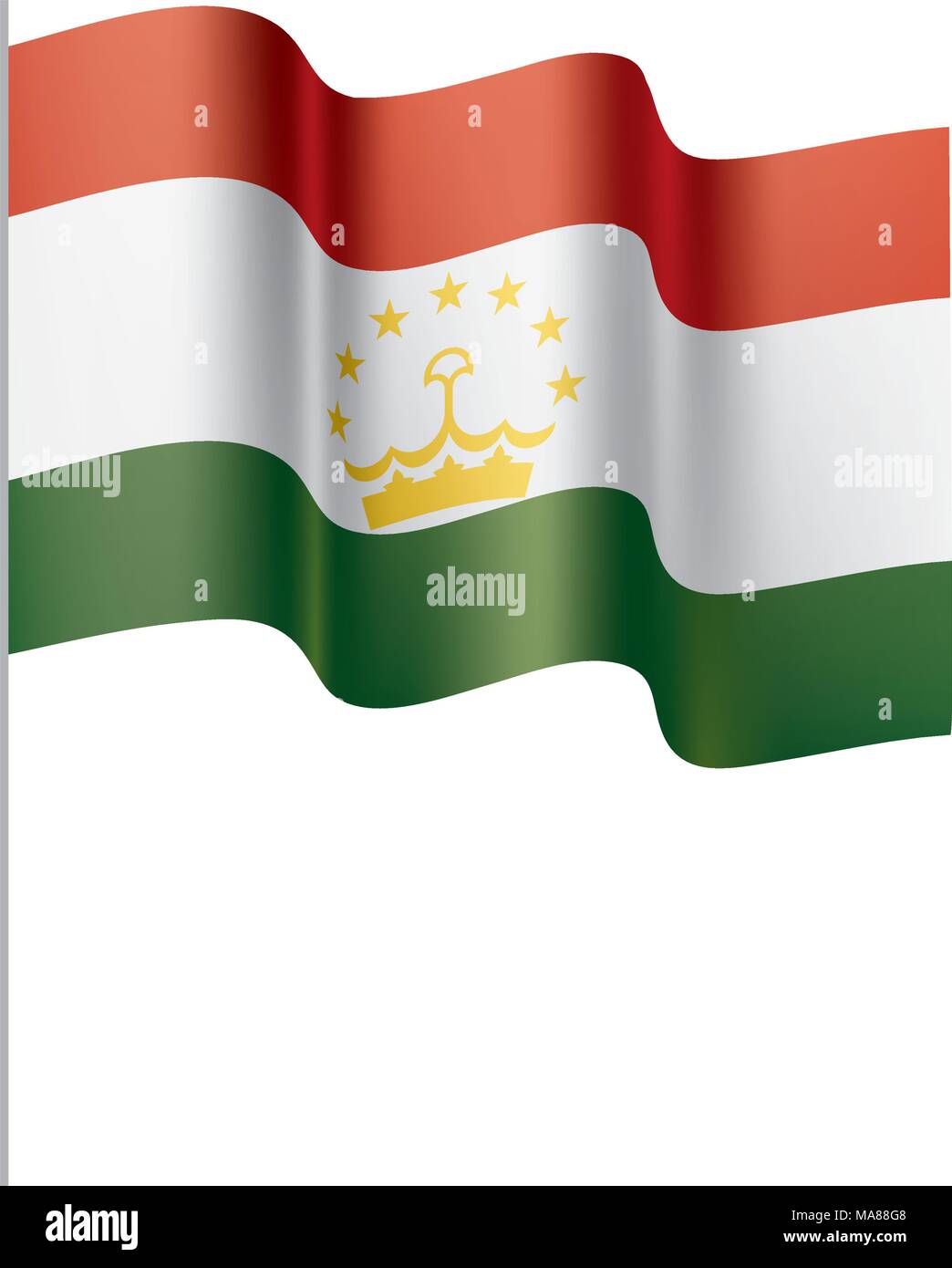 Tajikistan flag, vector illustration Stock Vector