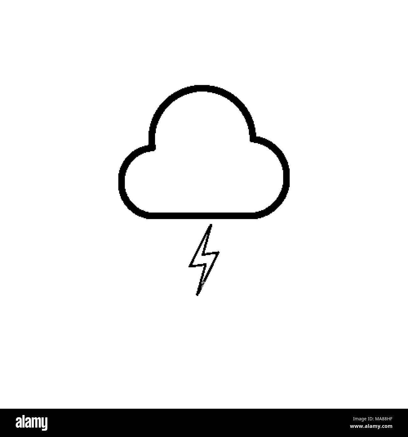 Simple cloud and lighting line icon for design Stock Vector Image & Art ...