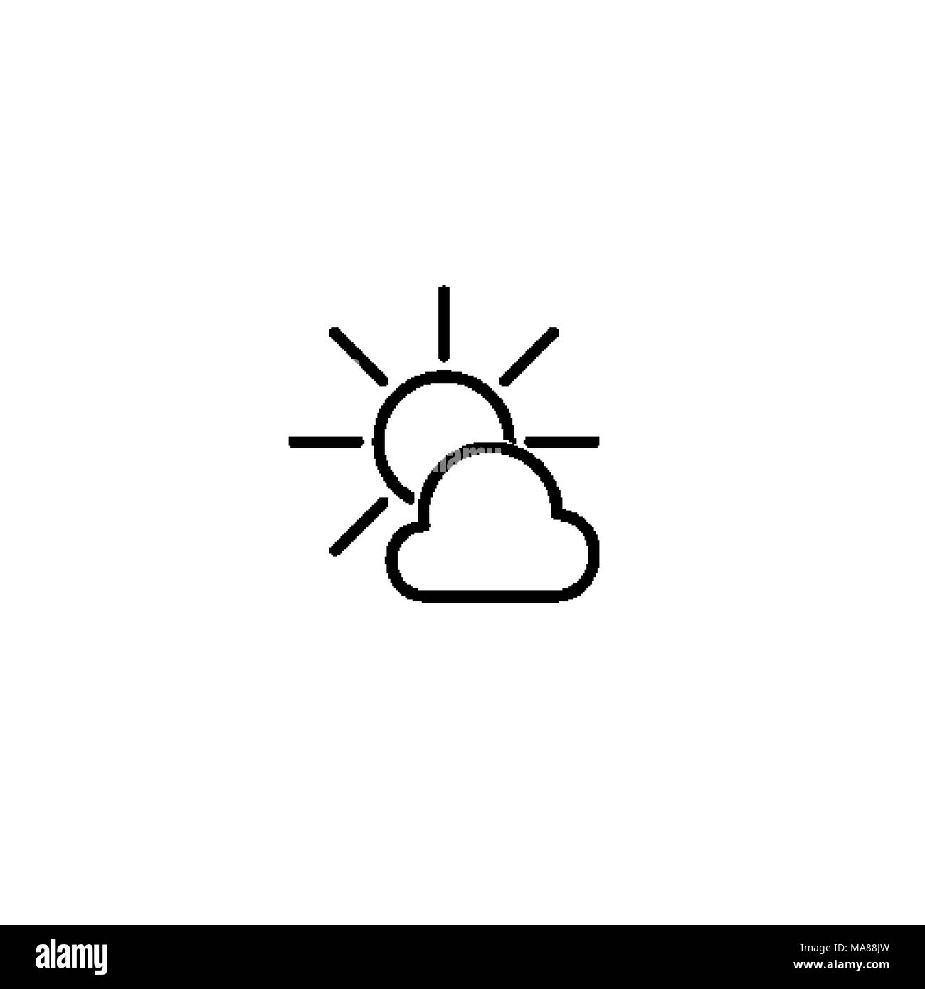 Simple cloud and sun lined icon for design Stock Vector Image & Art - Alamy