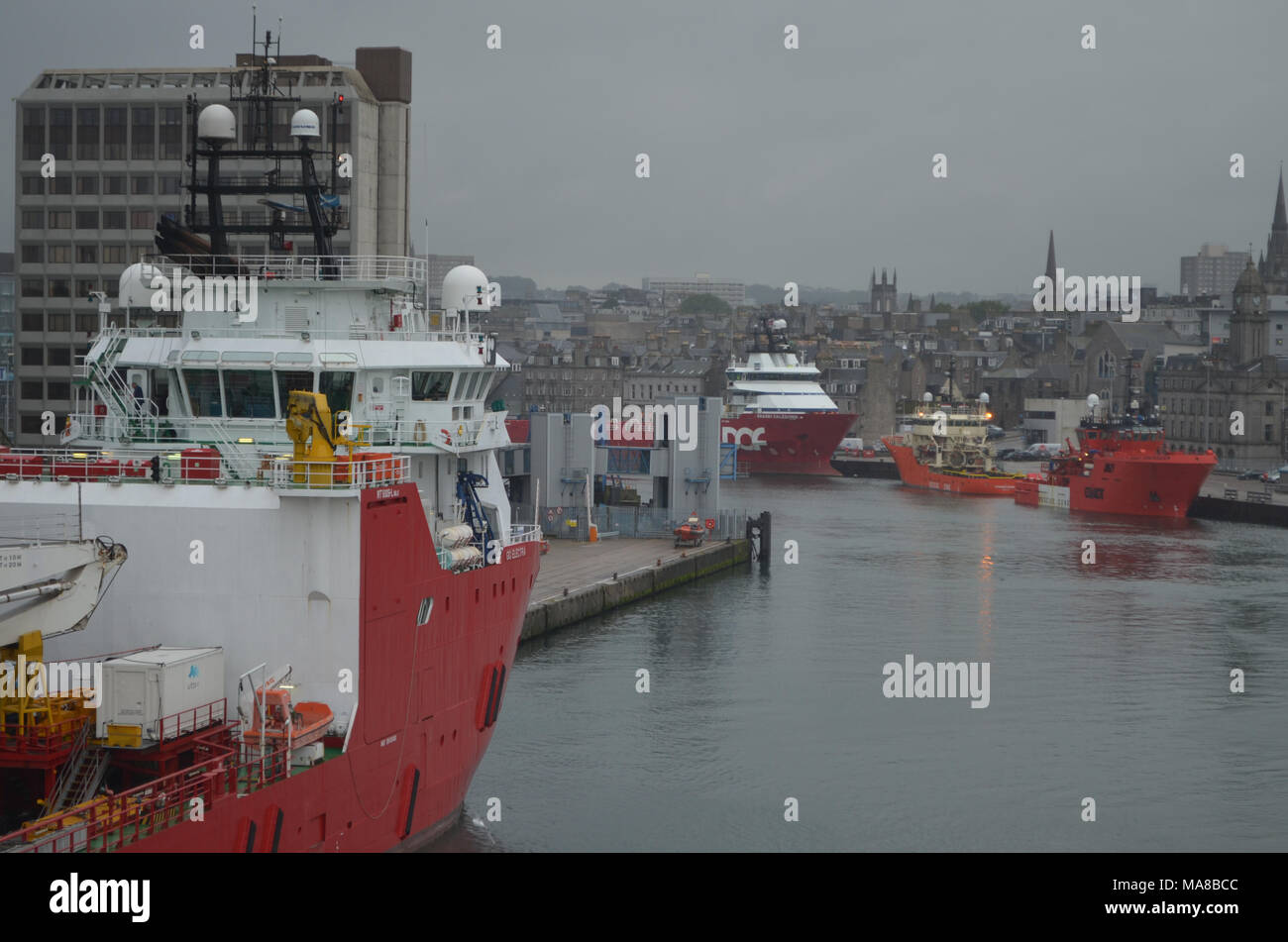 Aberdeen (Scotland) harbour, main gateway for the North Sea oil and gas