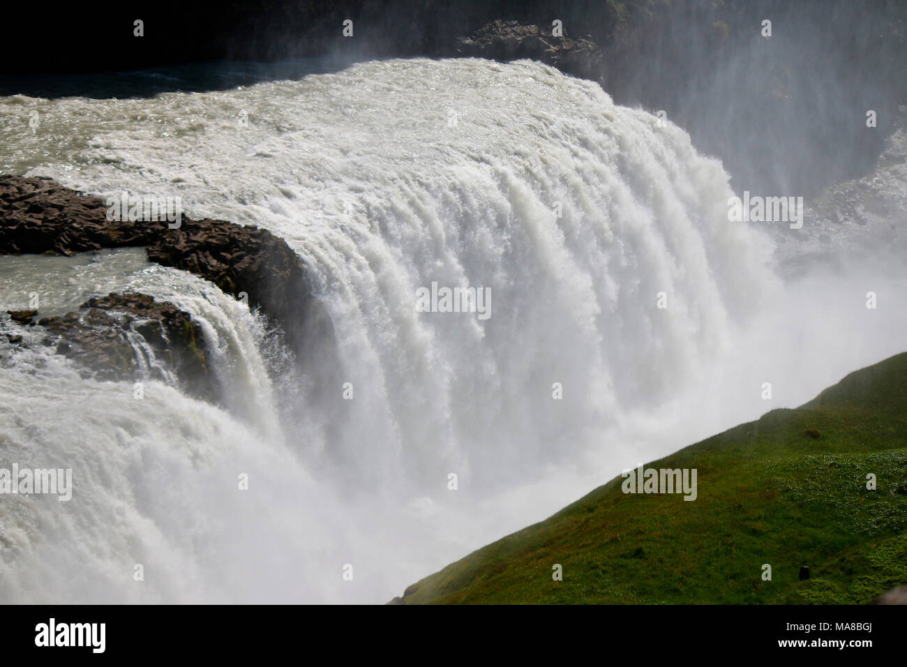 Gullfoss Wasserfall/ Waterfalls, Island. Stock Photo