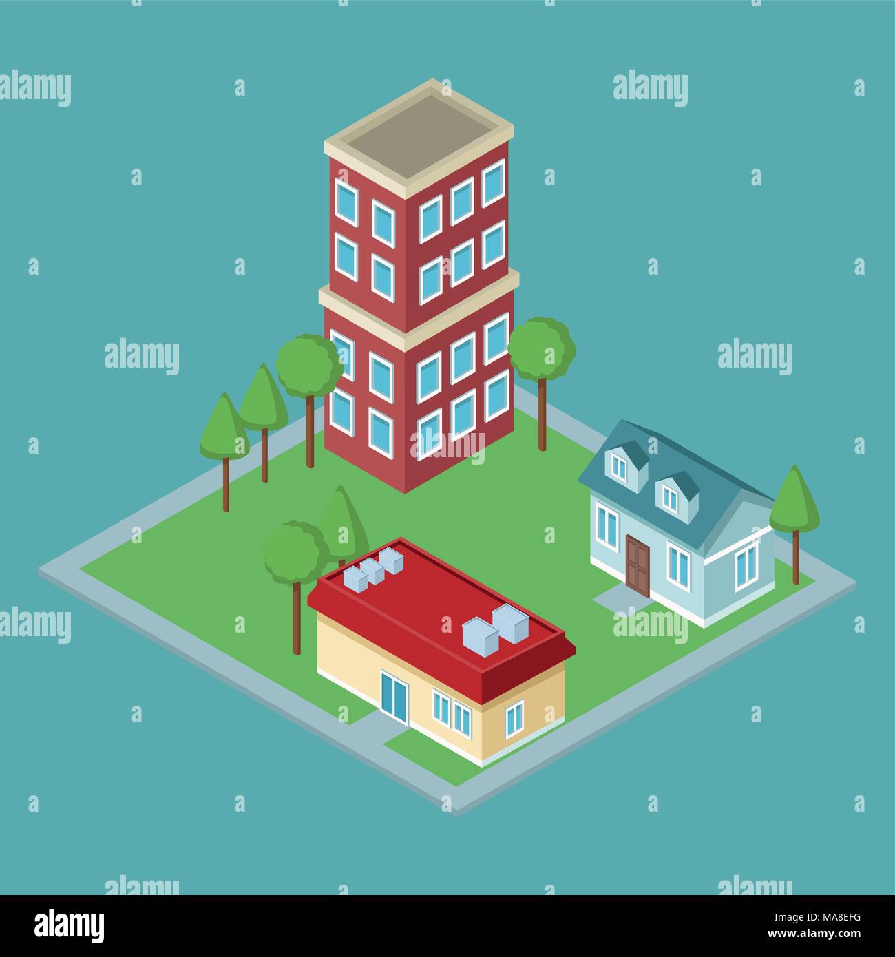 Isometric residences buildings Stock Vector Image & Art - Alamy