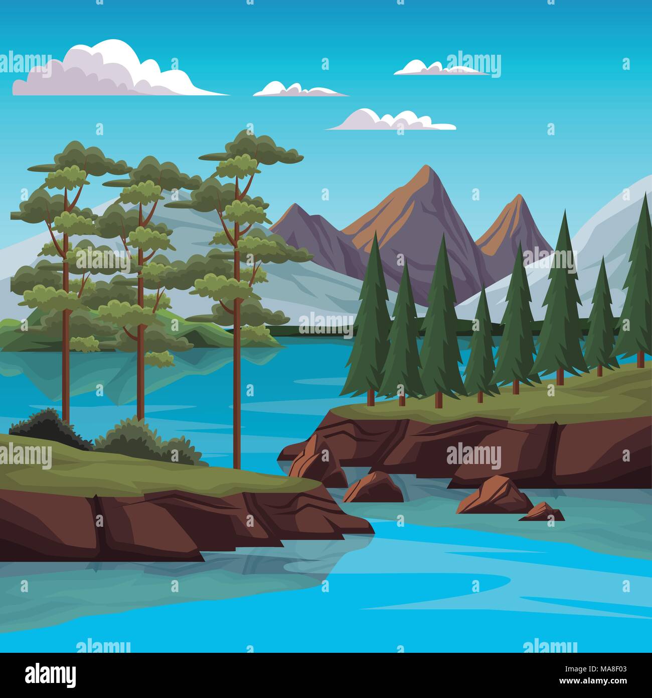 Beautiful nature landscape Stock Vector Image & Art - Alamy