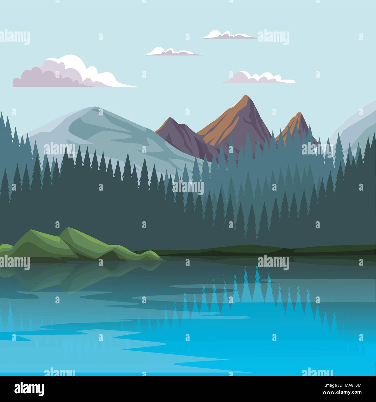 Beautiful nature landscape Stock Vector Image & Art - Alamy