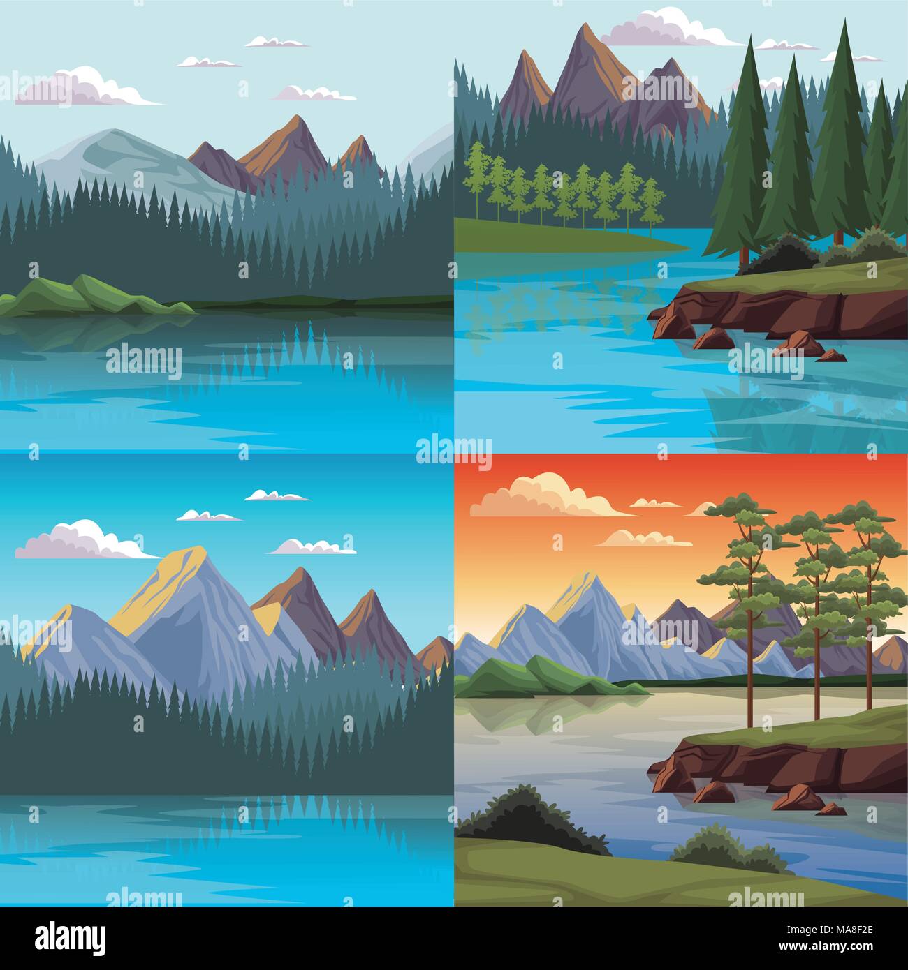 Set of nature landscapes Stock Vector Image & Art - Alamy