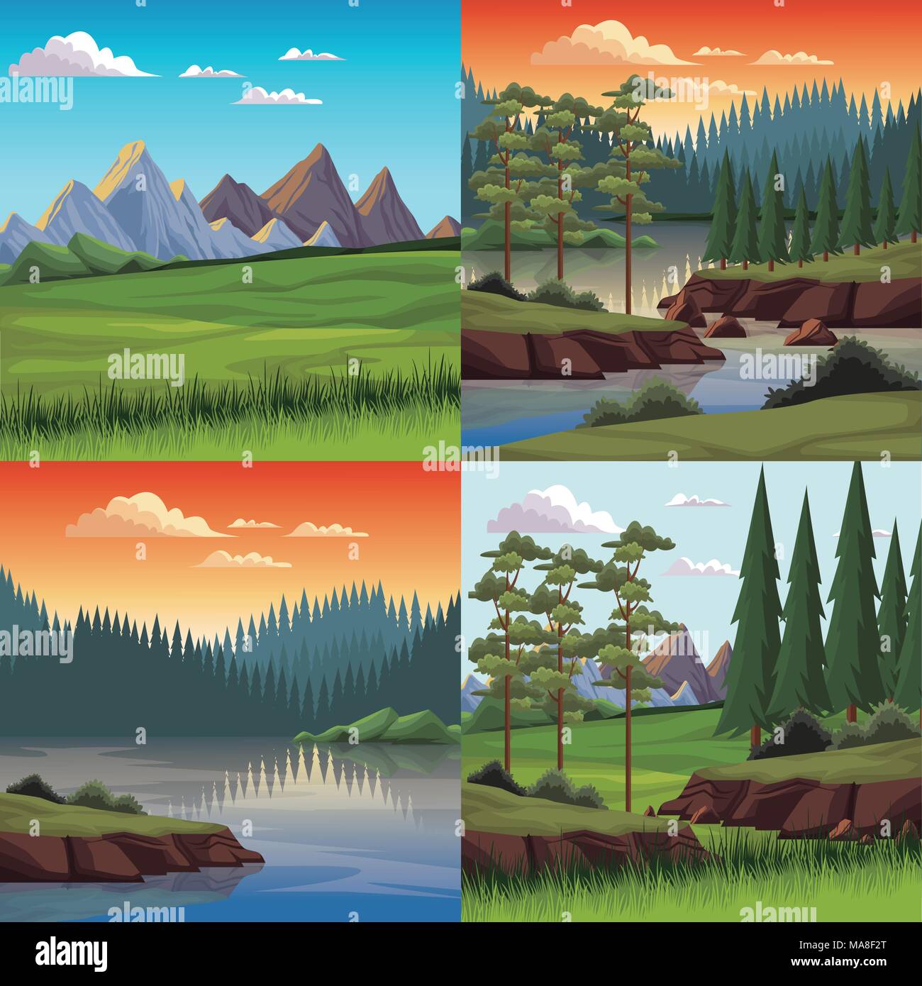 Set of nature landscapes Stock Vector Image & Art - Alamy