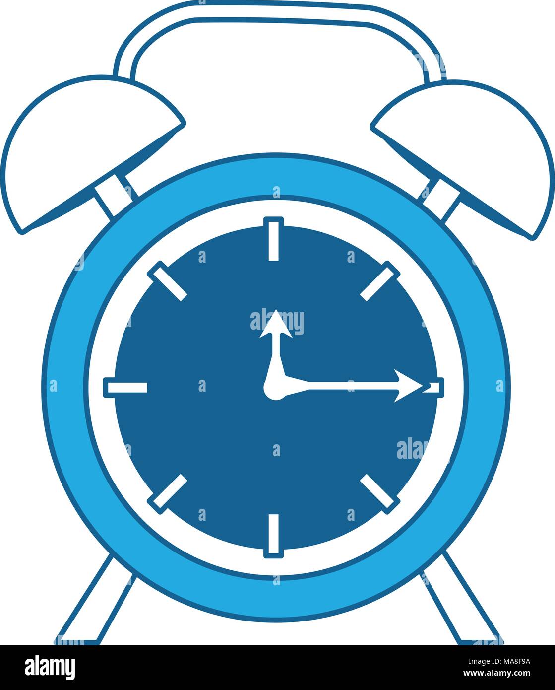 alarm clock icon over white background, vector illustration Stock ...