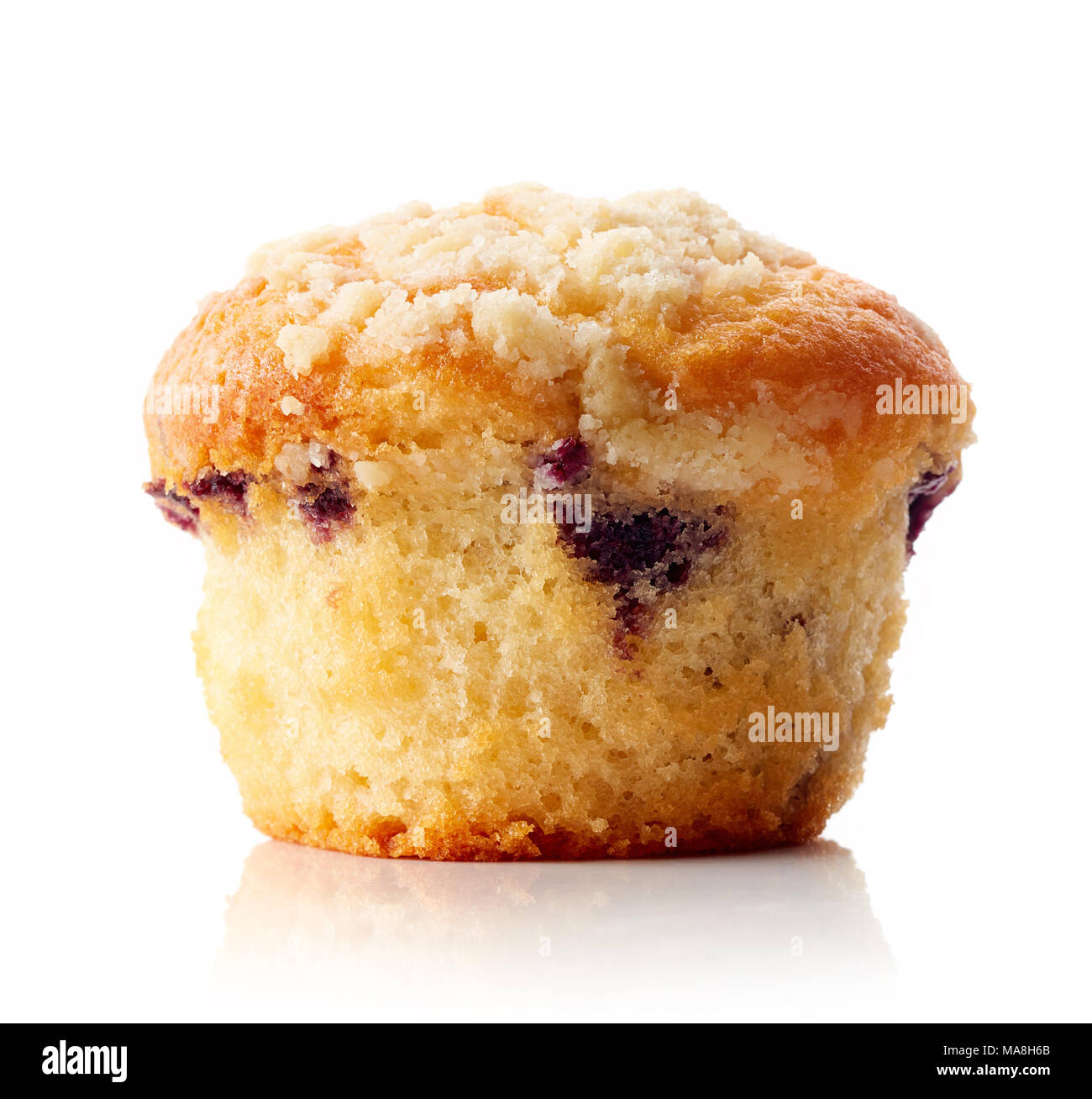 Blueberry muffin isolated on white background Stock Photo