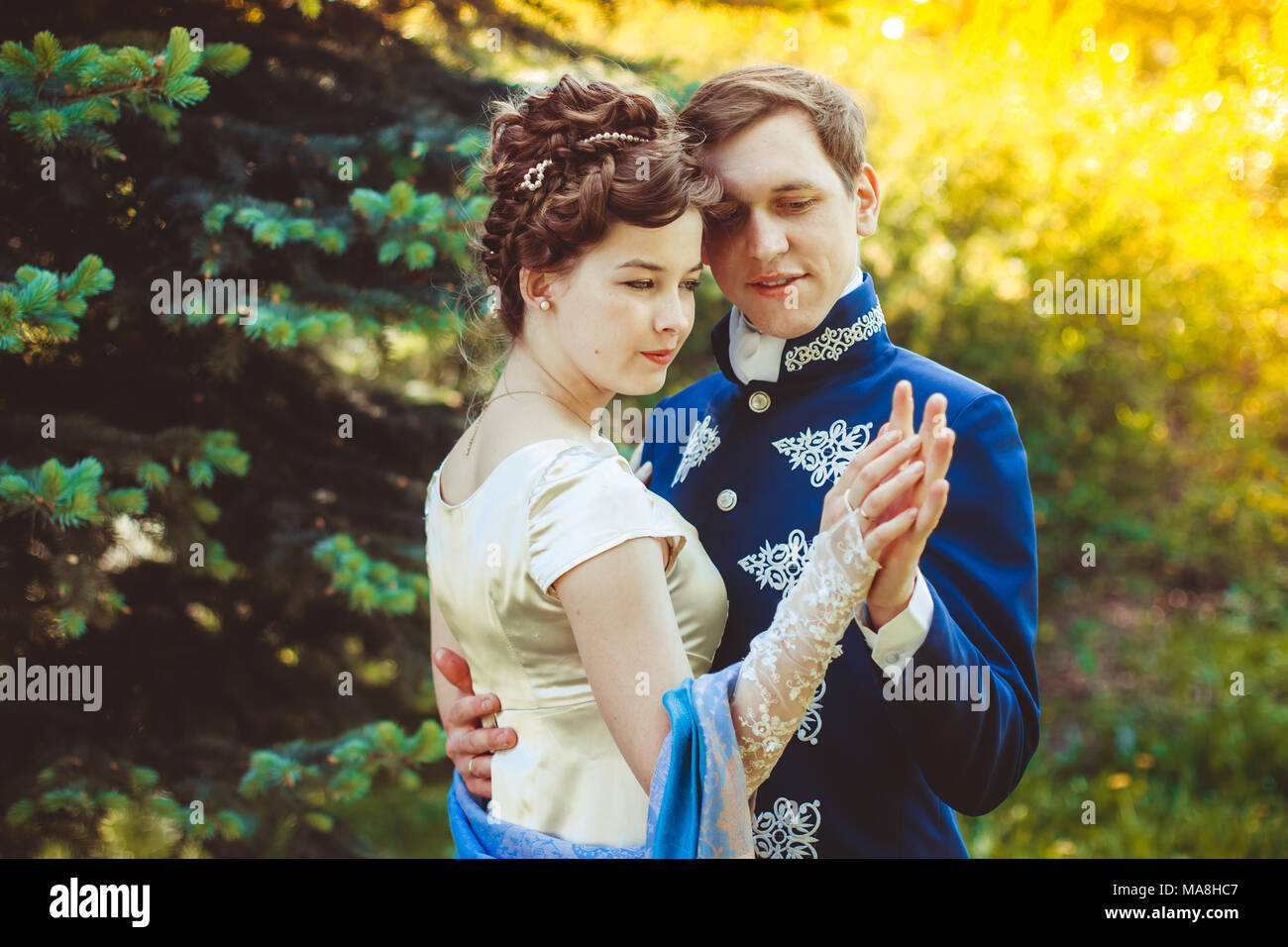 These romantic happy moments of wedding couple Stock Photo - Alamy