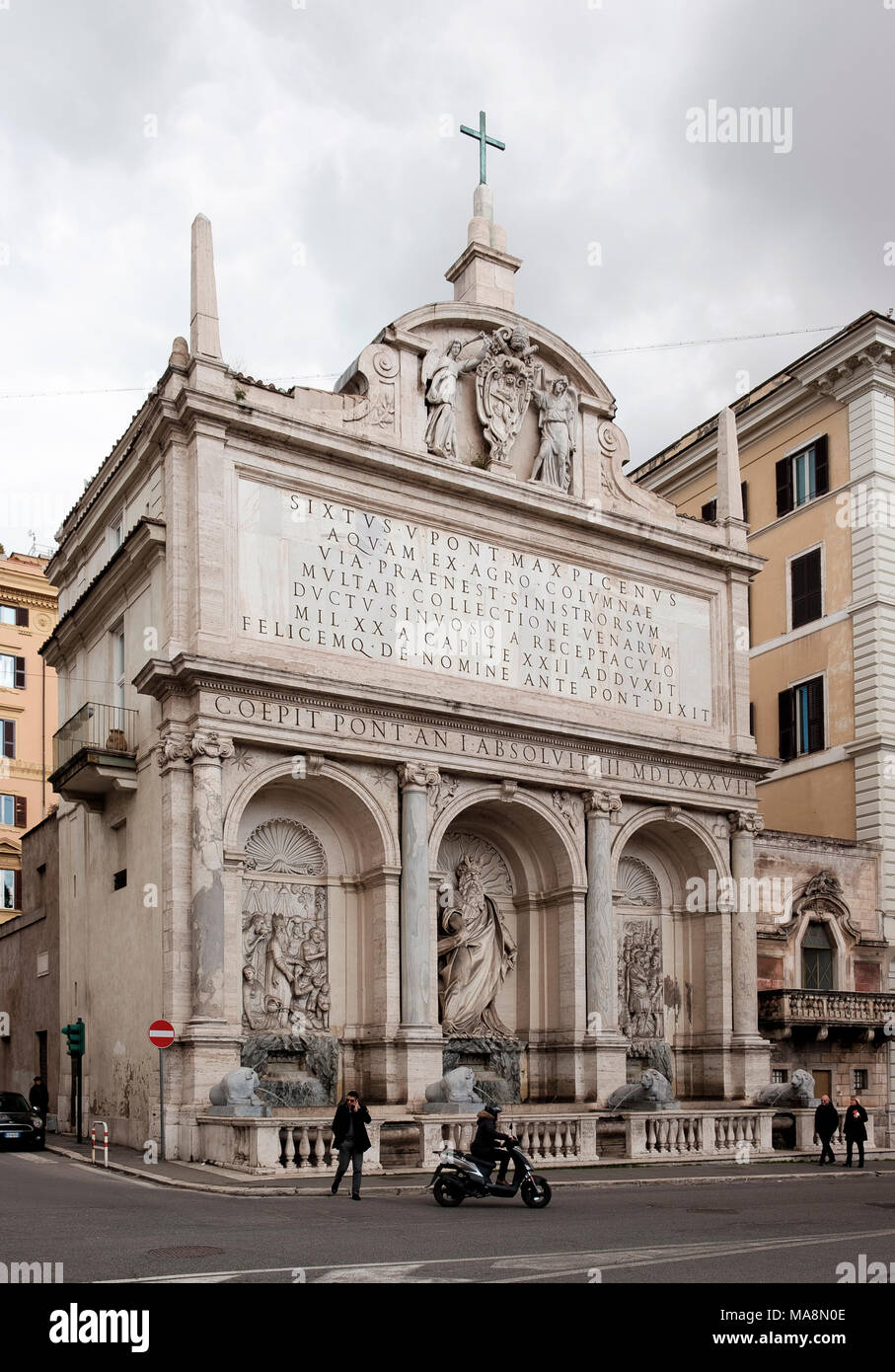 Fontana del Mosè on Piazza di San Bernado, Rome Stock Photo
