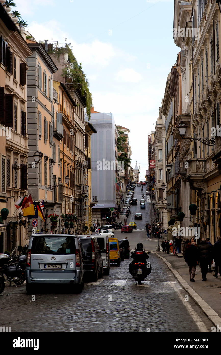 A view along Via Sistina, Rome Stock Photo