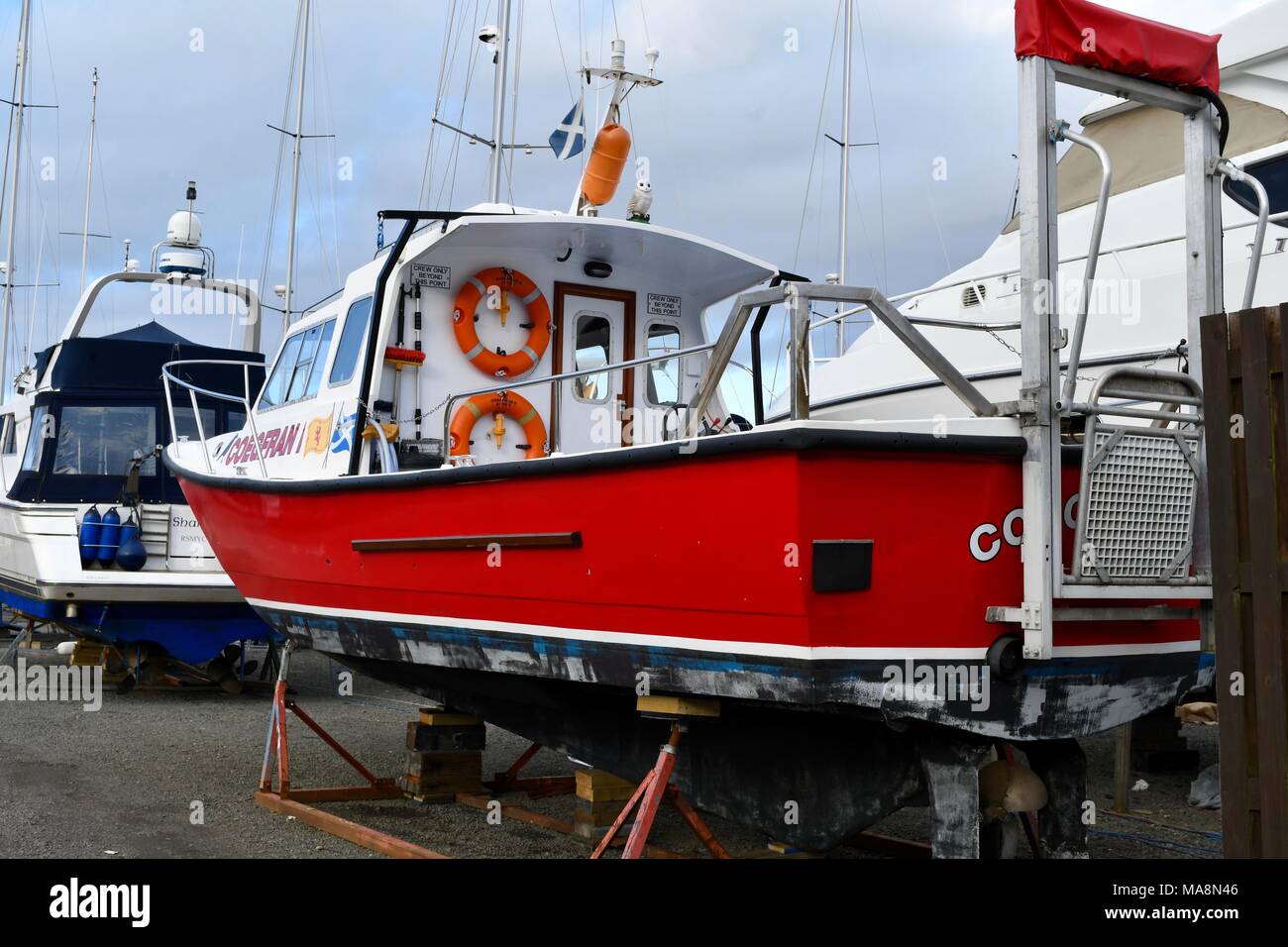 On the hard at Kip Marina Stock Photo Alamy