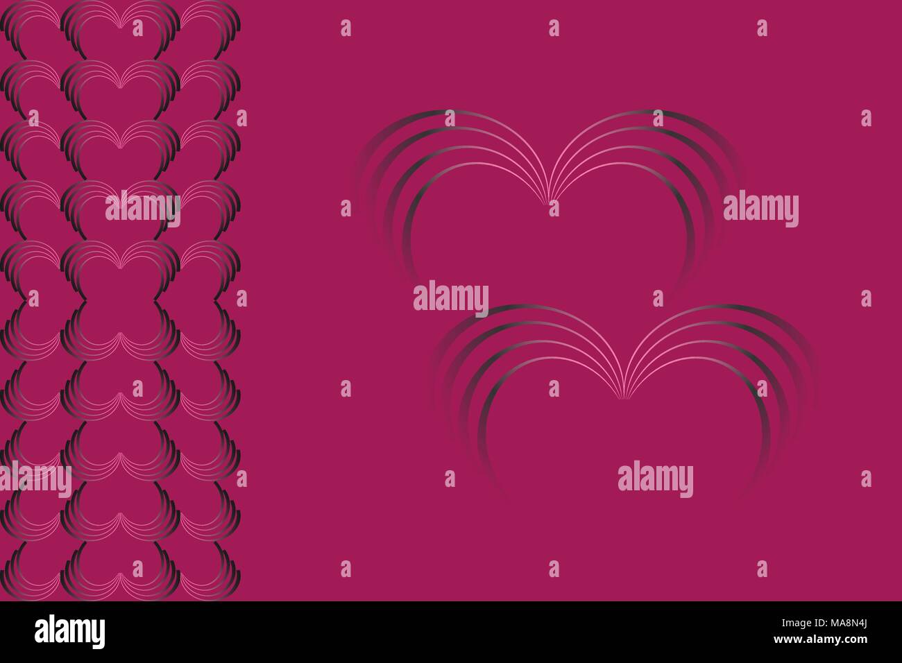 Abstract pattern of stacked heart shape. Concepts of love, romance ...