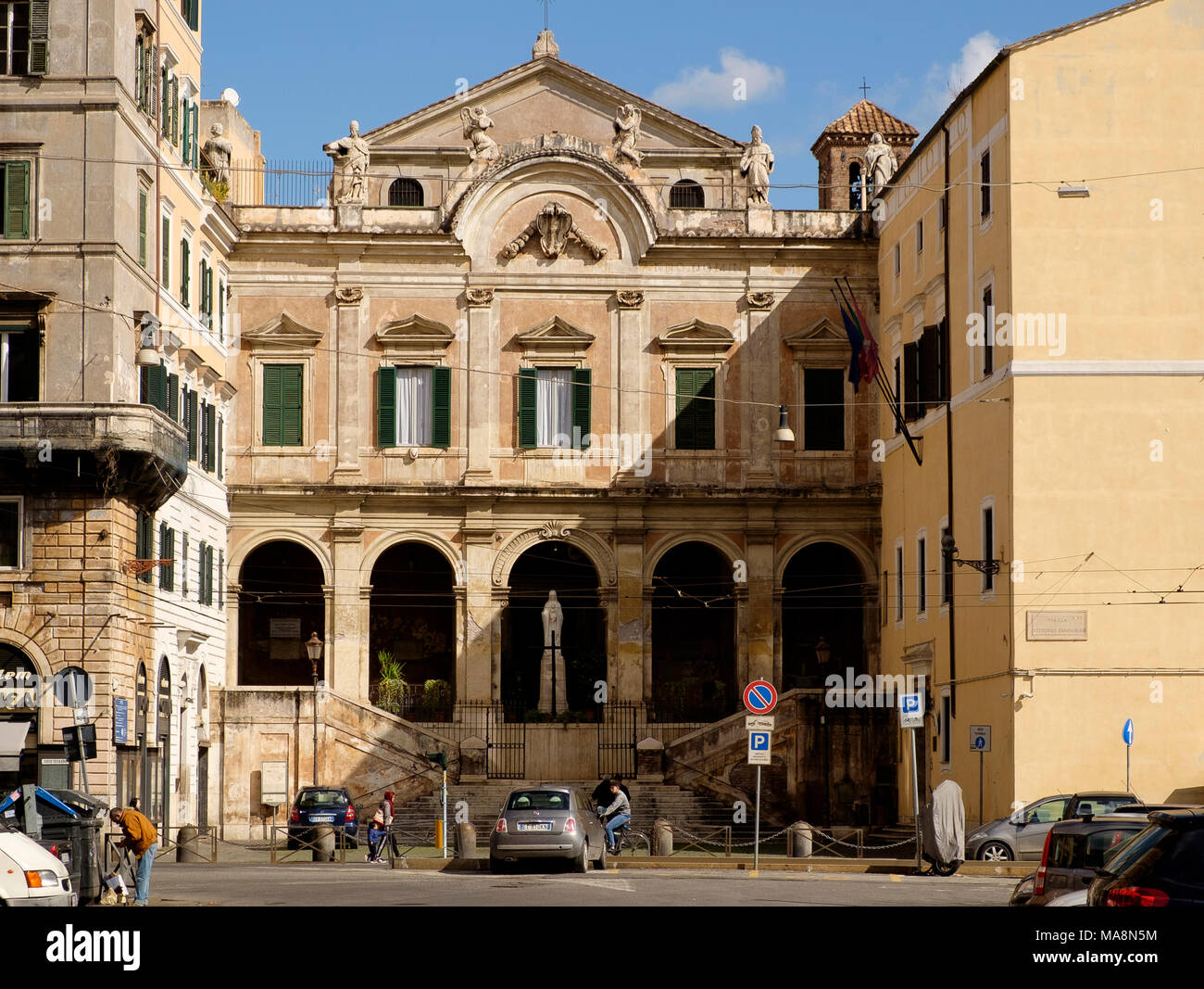 Parrocchia Sant'Eusebio all'Esquilino on Piazza Vittorio Emanuele II, Rome Stock Photo