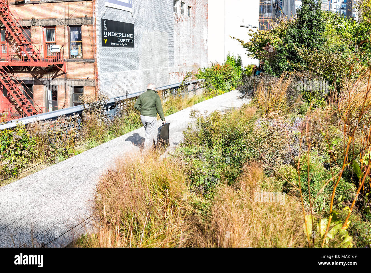 New York City, USA October 30, 2017 Highline, high line, urban