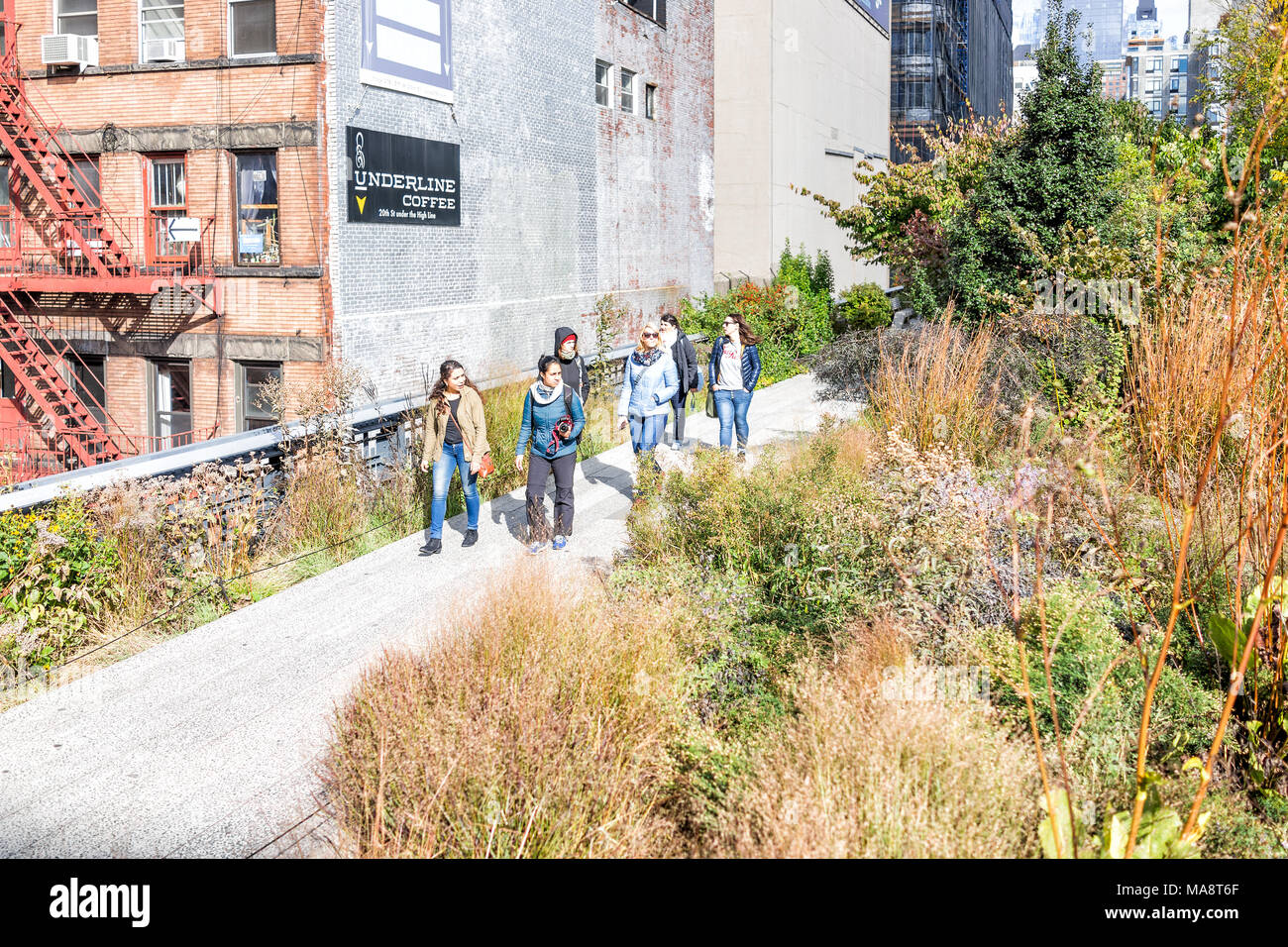 New York City, USA October 30, 2017 Highline, high line, urban
