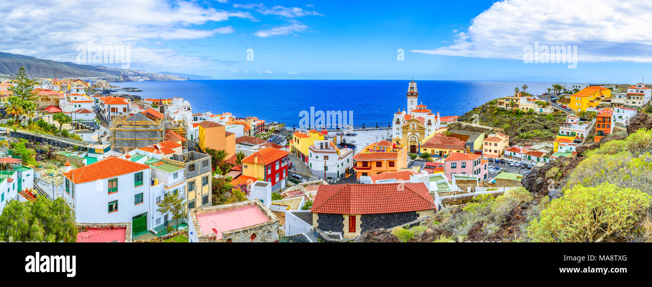 Candelaria, Tenerife, Canary Islands, Spain: Overview of the Basilica of Our Lady of Candelaria, Tenerife landmark Stock Photo