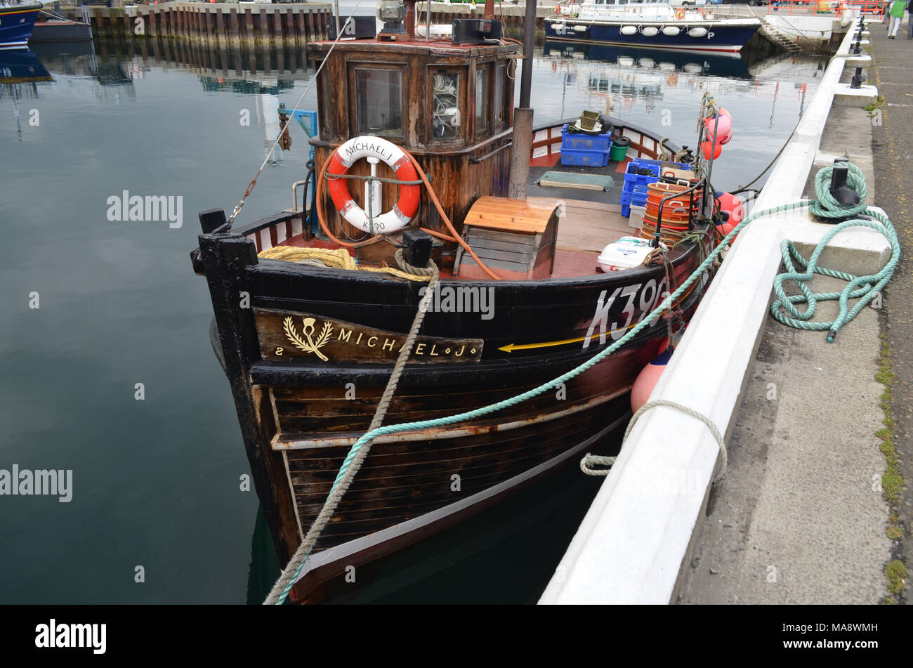 Harbour and inshore fishing fleet in Kirkwall, Mainland island, Orkney (Scotland) Stock Photo