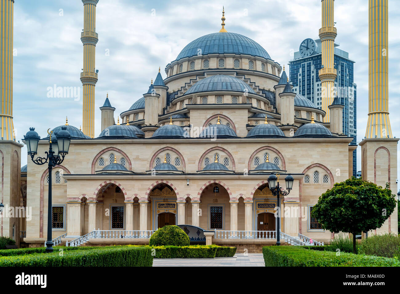 Akhmad Kadyrov Mosque in Grozny, Chechnya, Russia Stock Photo