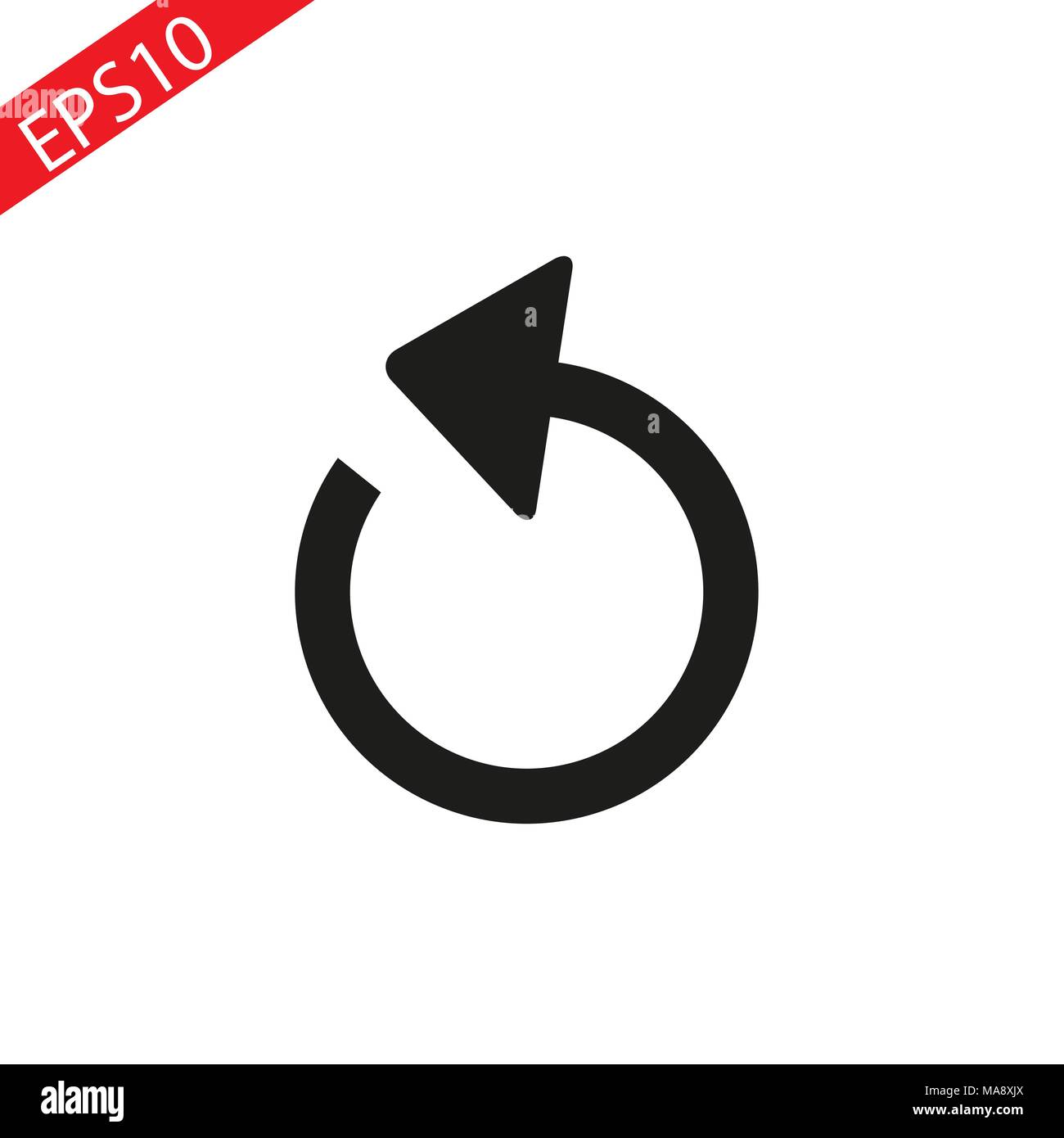 reload thin line icon set on white background, audio, music, flat, minimalistic Stock Vector