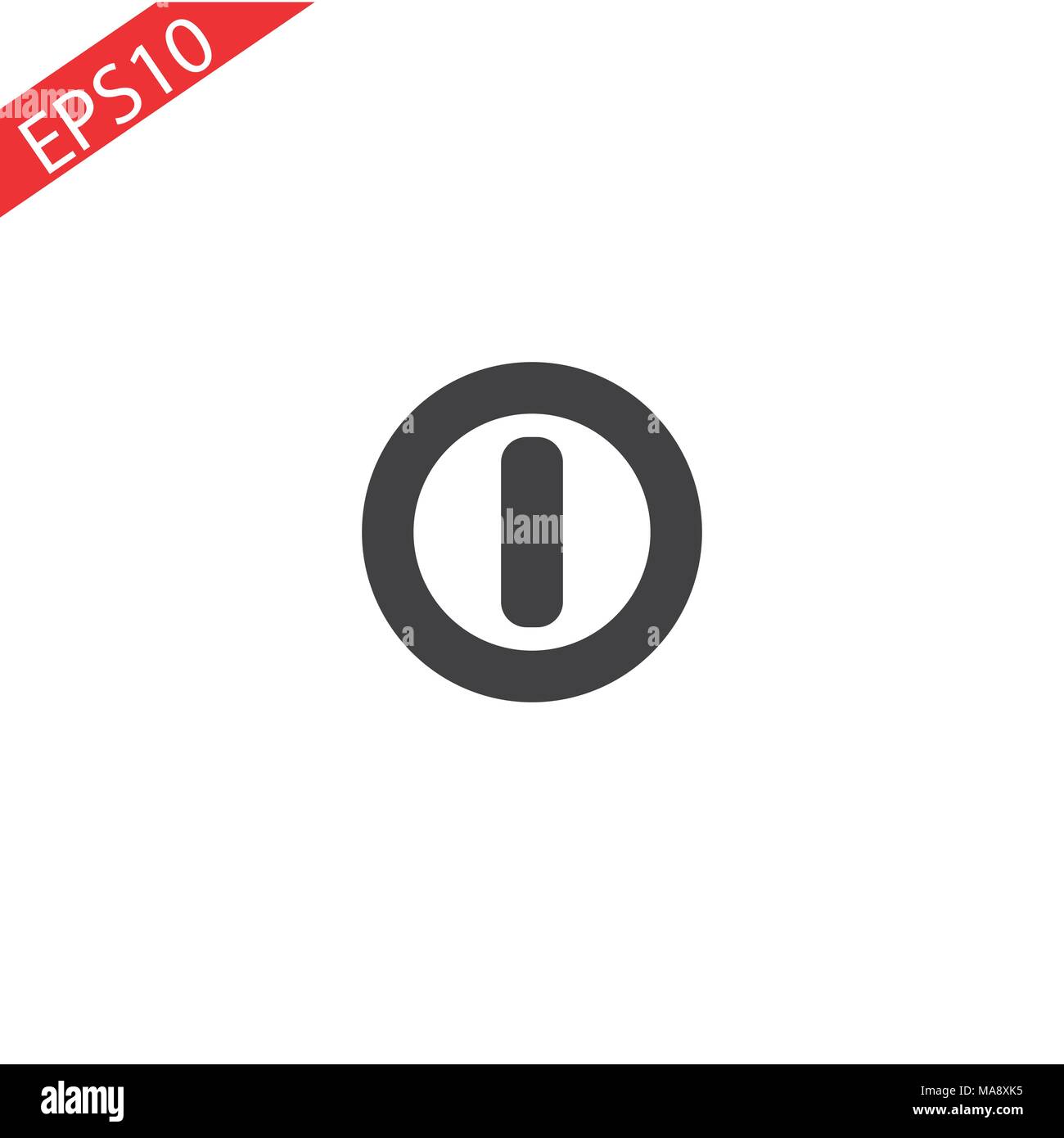 Power button. Flat design style. Made vector illustration Stock Vector