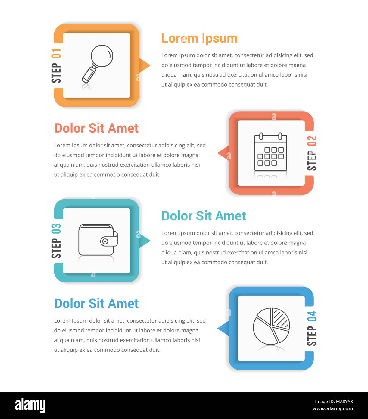 Infographic template with four steps or options, workflow, process ...
