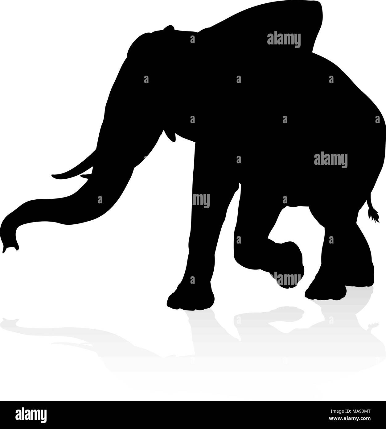 Elephant Animal Silhouette Stock Vector