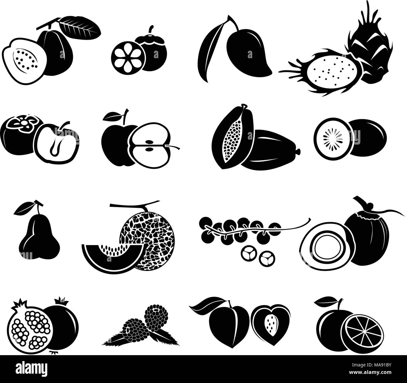 fruit vector icon set Stock Vector Image & Art - Alamy
