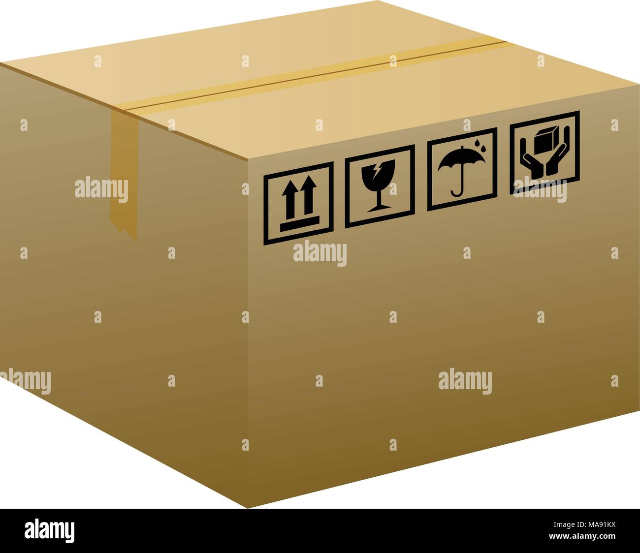 brown packaging boxes with warning signs Stock Vector Image & Art Alamy