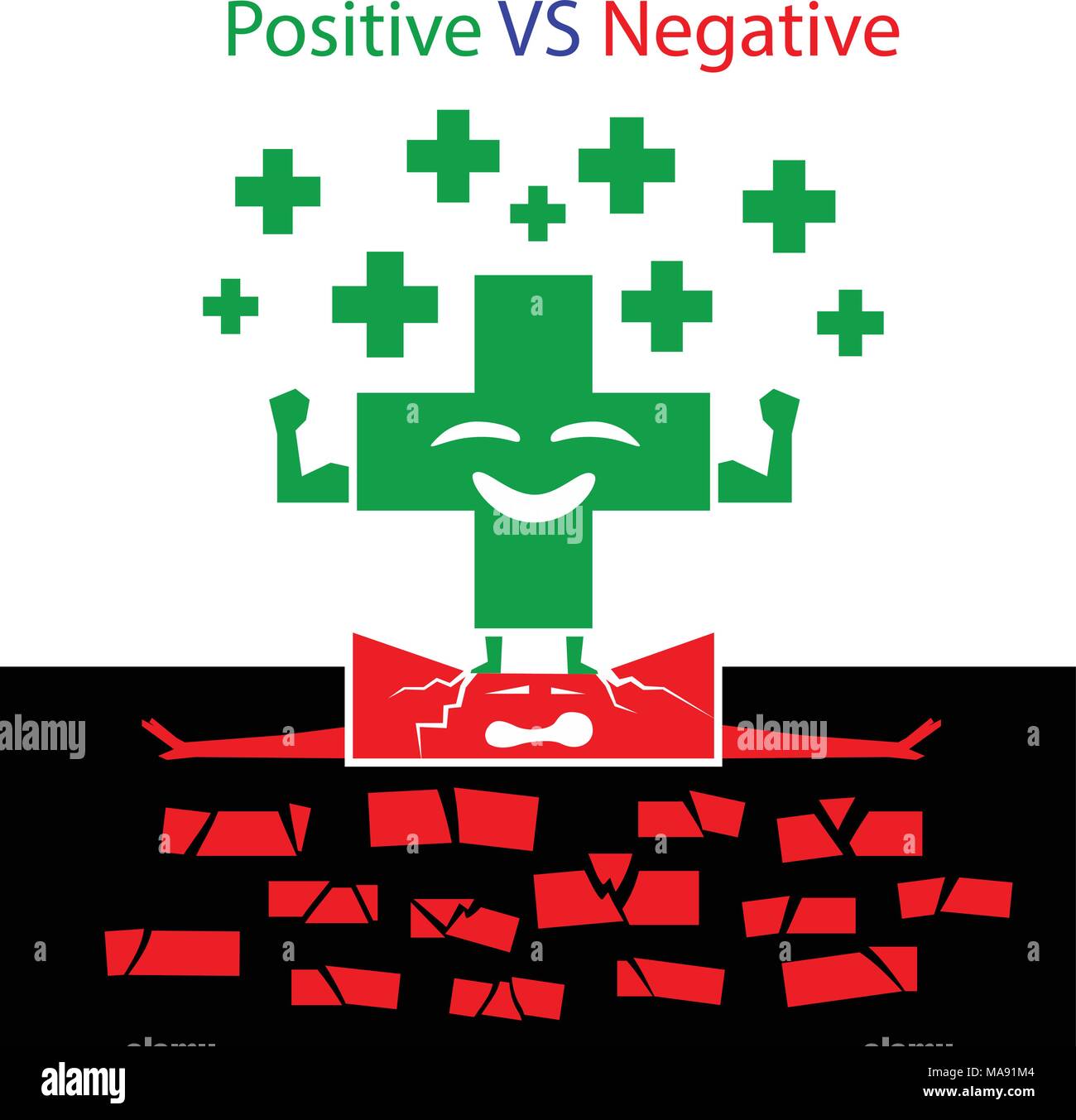 positive VS negative concept Stock Vector Image & Art - Alamy