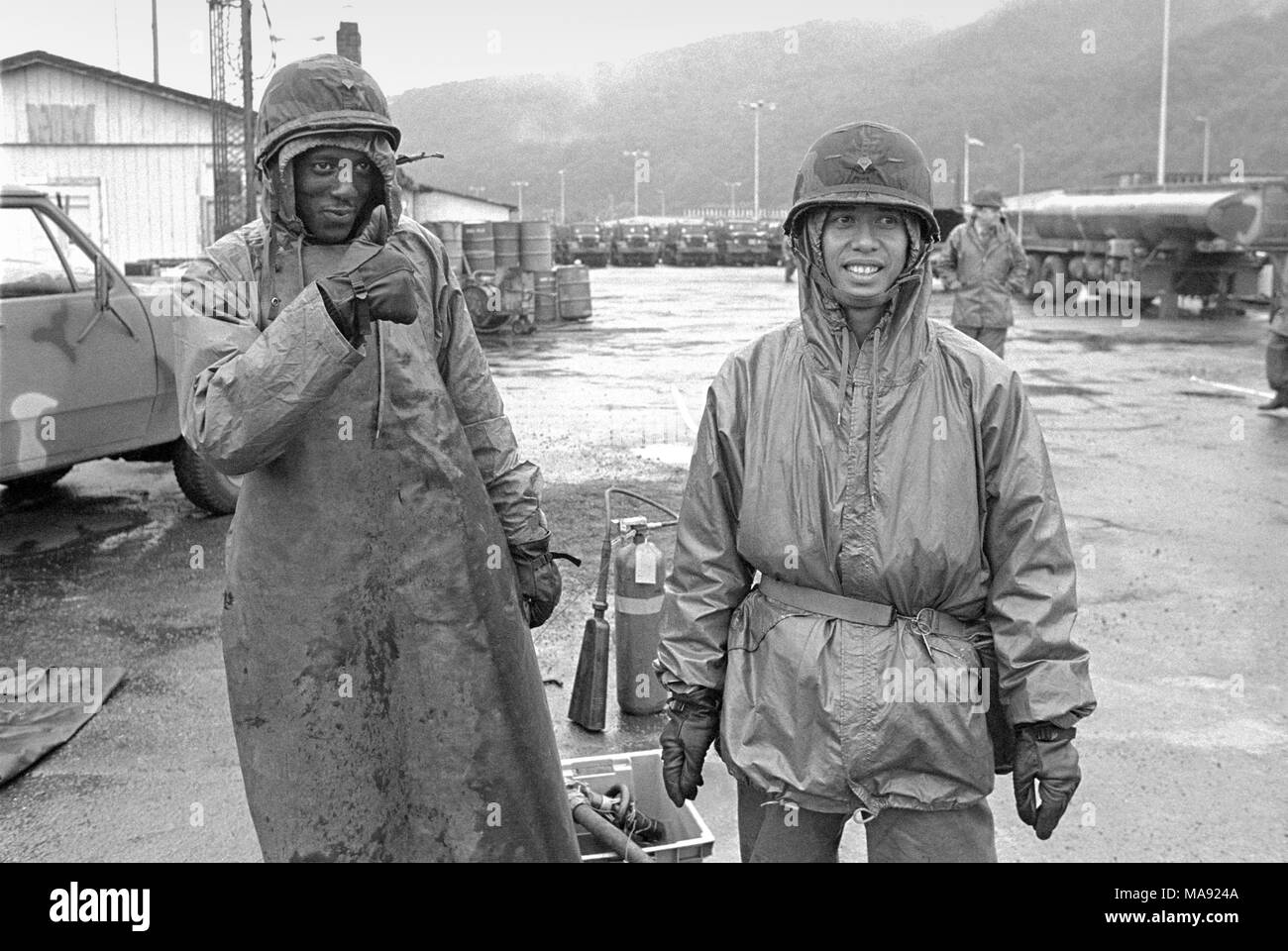 base of the US Air Force in Rhein-Main (Frankfurt, Germany), September 1983, the annual exercise 'Reforger' (Return of Forces to Germany) to monitor times and ways to send reinforcements directly from the USA in case of conflict. Stock Photo