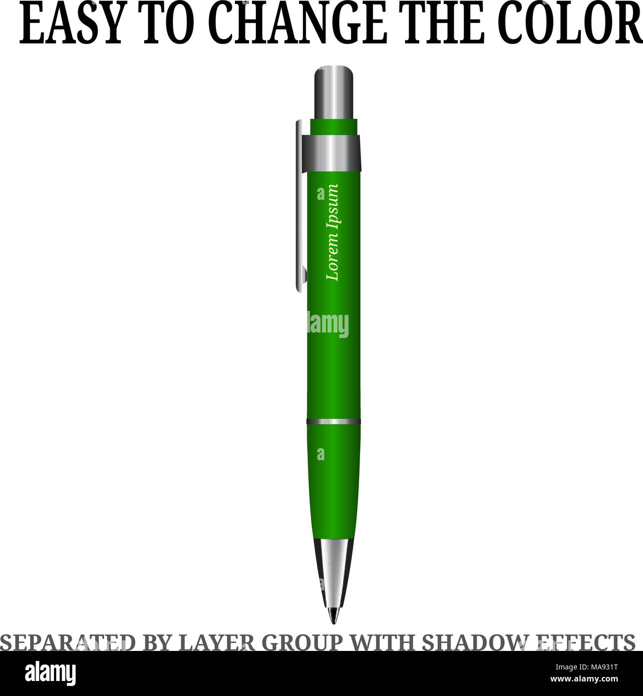 Detailed realistic vector pen icon. Illustration isolated from ...
