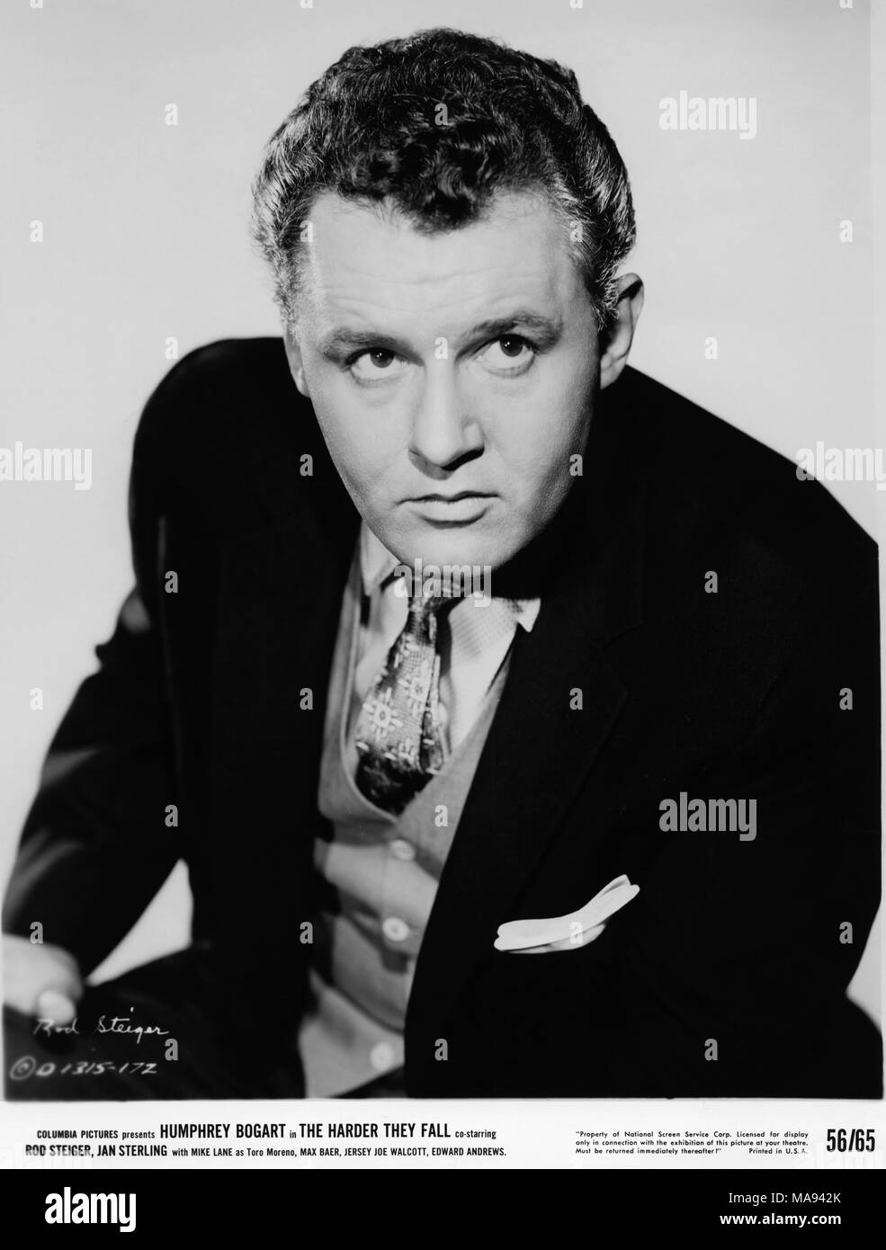 Rod Steiger, Publicity Portrait for the Film, 'The Harder They Fall', Columbia Pictures, 1956 Stock Photo