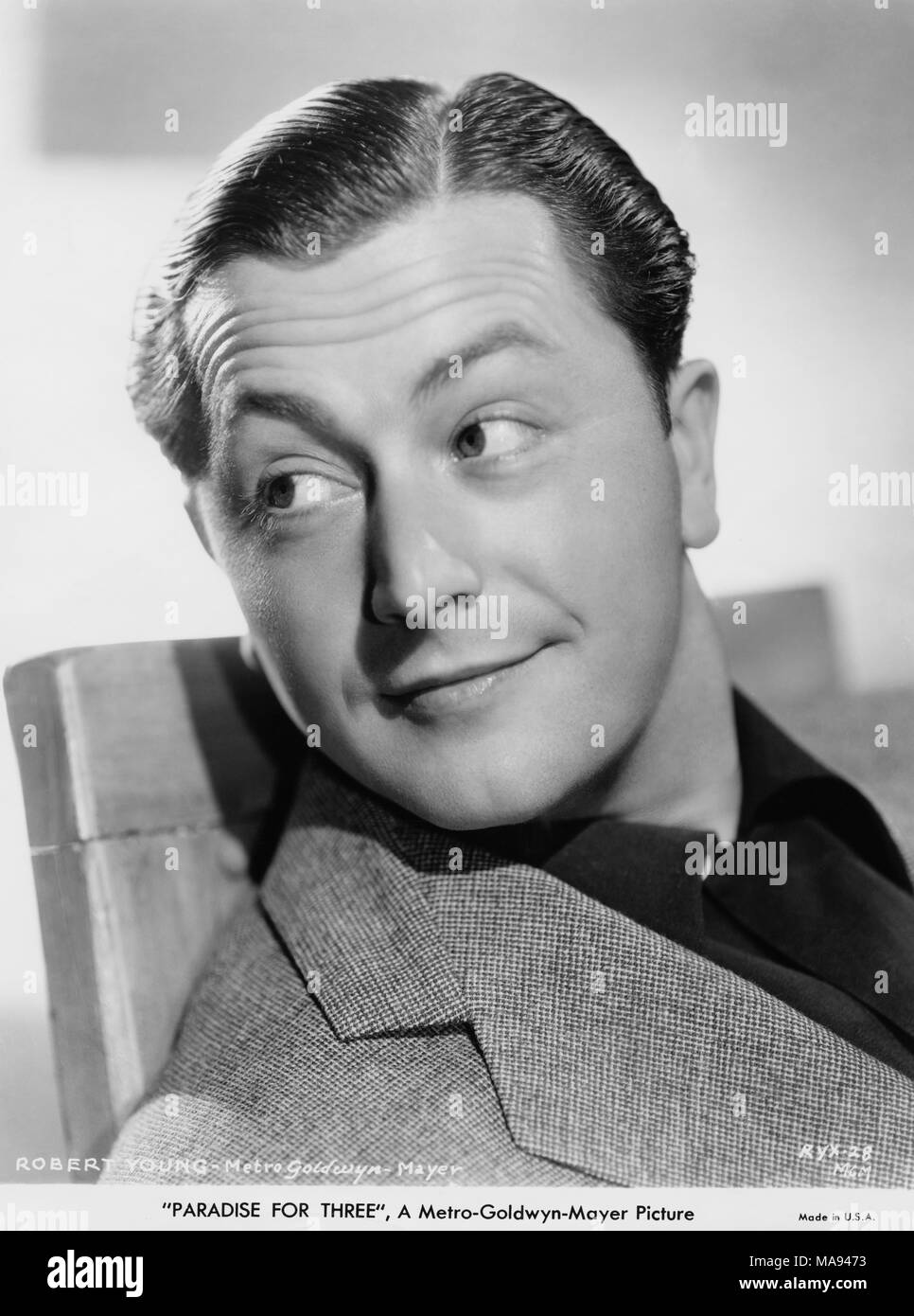 Robert Young, Publicity Portrait for the Film, 'Paradise for Three', MGM, 1937 Stock Photo