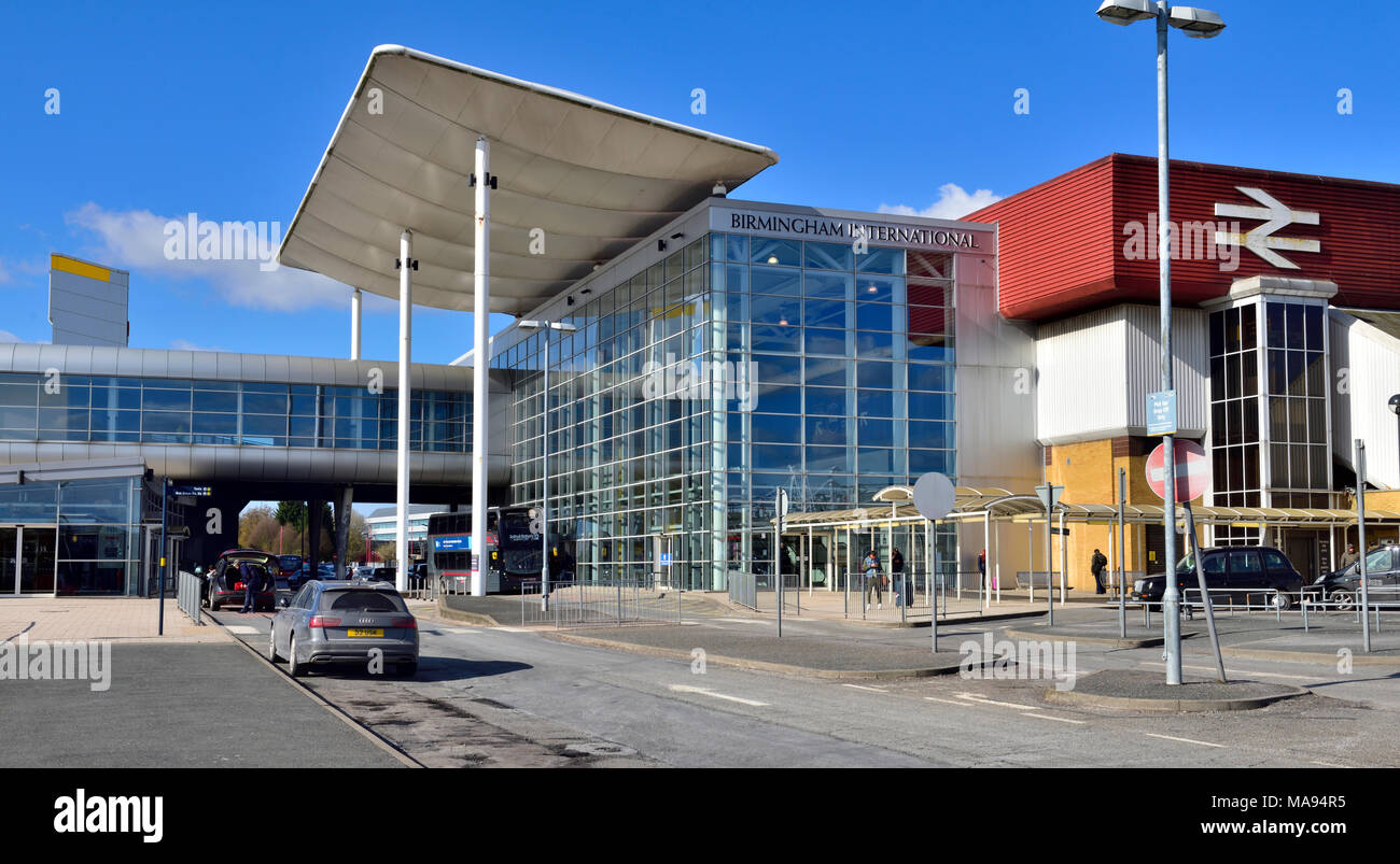Outside Birmingham International Railway Station, near airport and NEC, UK Stock Photo