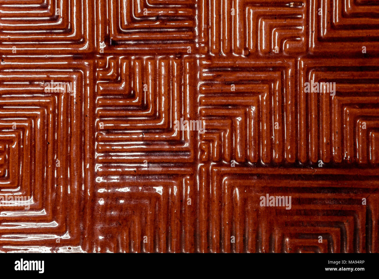 A remarkable red duplicate tile texture on a ceramic basis 2018 Stock Photo