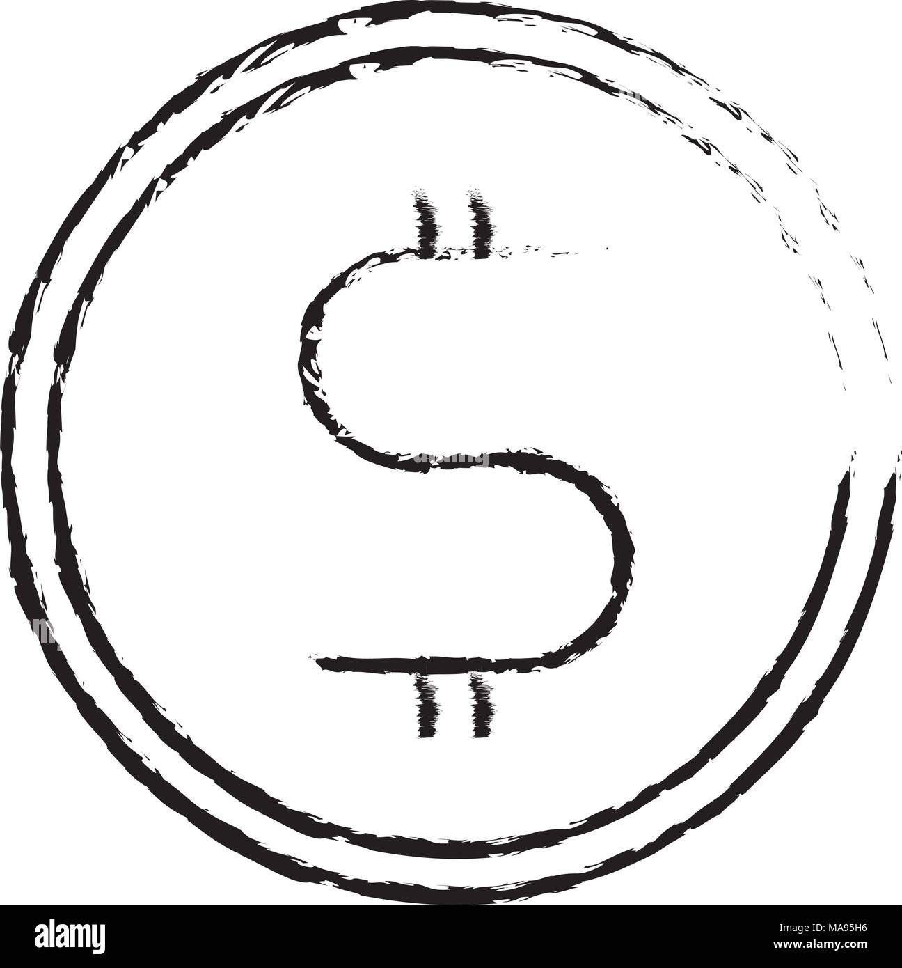 dollar coin money cash currency Stock Vector