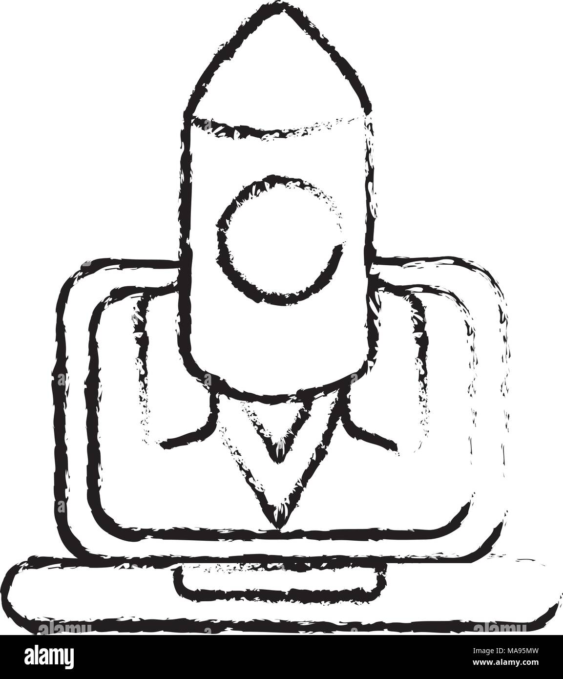 laptop computer rocket start up innovation Stock Vector Image & Art - Alamy