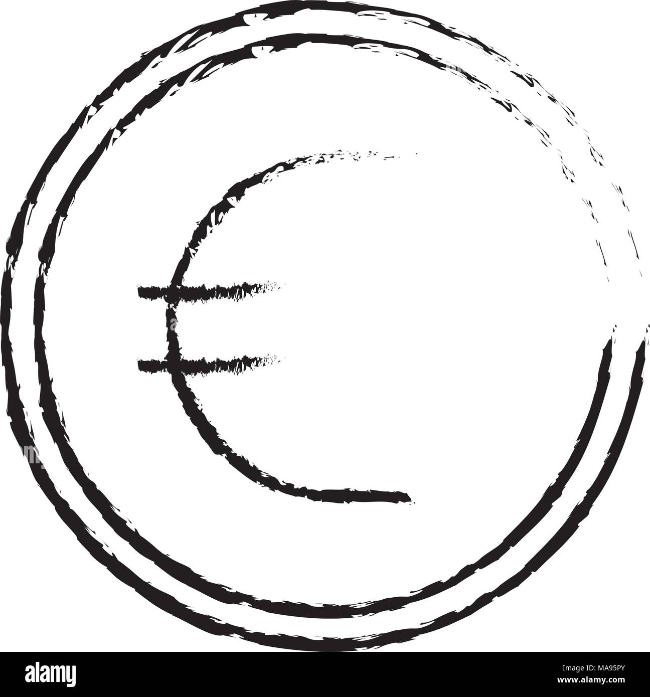money euro coin currency image Stock Vector