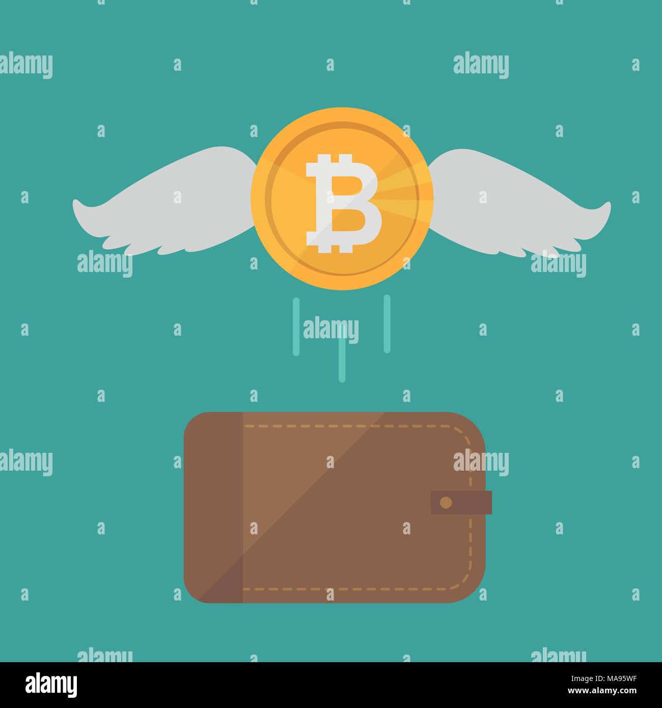 Brown Wallet With Bitcoin Cash Concept For Business Print Web - 